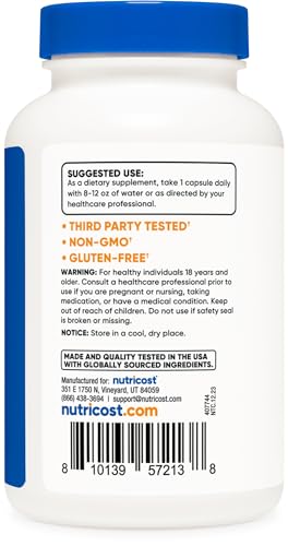 Nutricost Ashwagandha Herbal Supplement 600mg, 120 Capsules