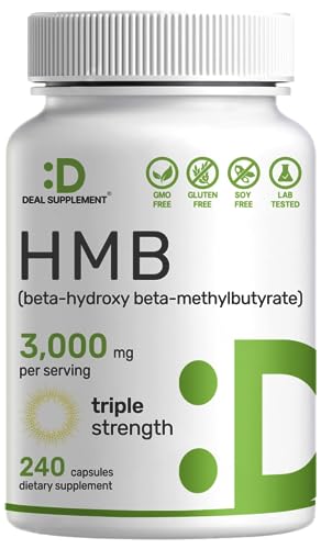 Ultra Strength HMB Supplements, 240 Capsules for Muscle Growth