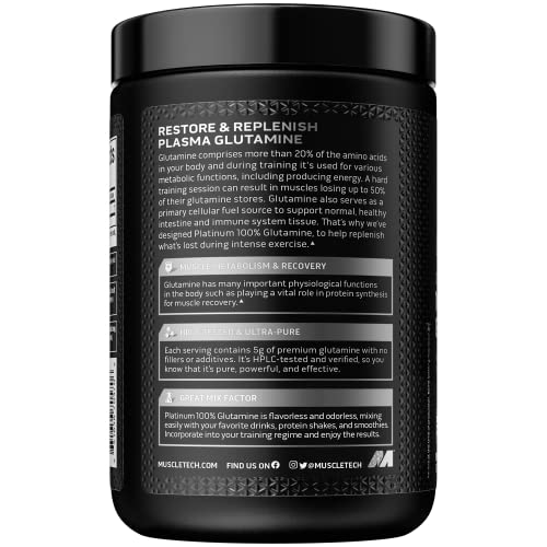 MuscleTech 100% Pure L-Glutamine Powder for Recovery
