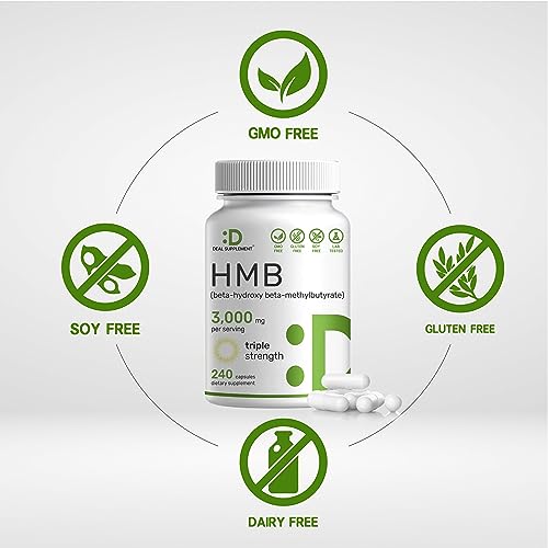 Ultra Strength HMB Supplements, 240 Capsules for Muscle Growth