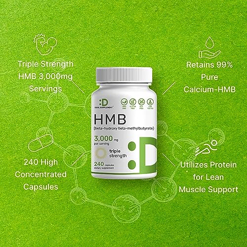 Ultra Strength HMB Supplements, 240 Capsules for Muscle Growth