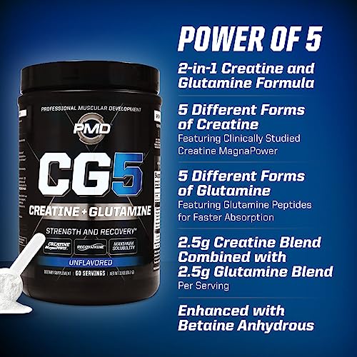 PMD Sports CG5: Premium Creatine & L-Glutamine Powder