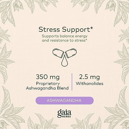 Gaia Herbs Ashwagandha Root Capsules 120ct- Energy, Mood