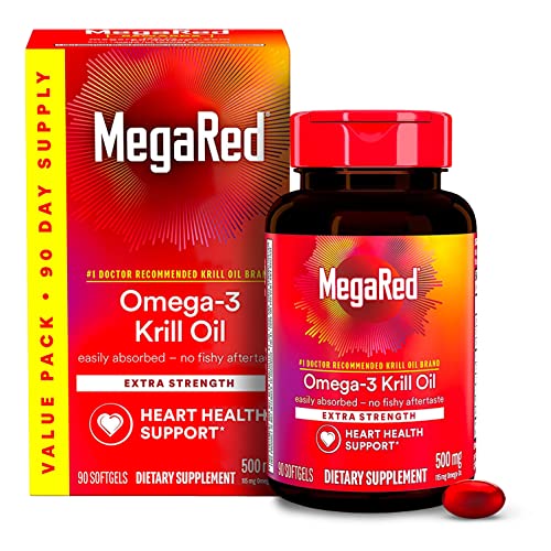MegaRed Antarctic Krill Oil 500mg Heart Health Supplement