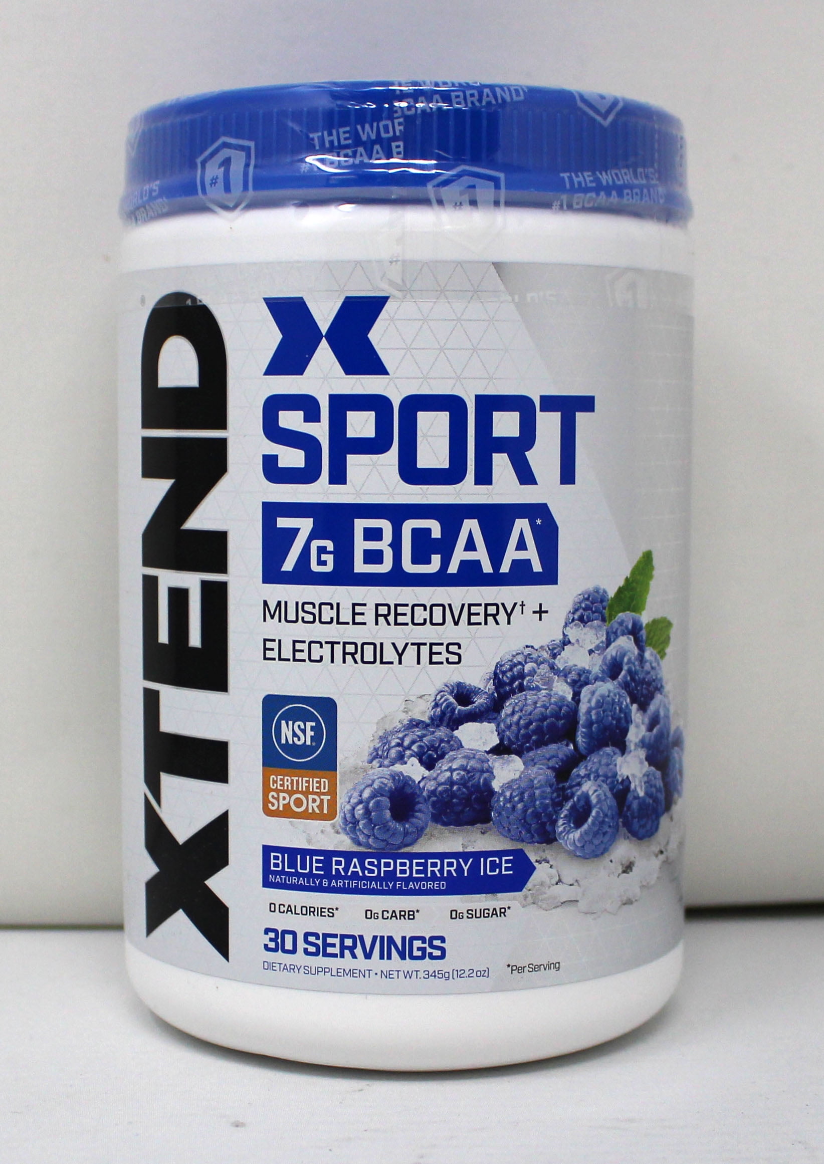 XTEND Sport BCAA Powder Blue Raspberry Ice - Electrolyte Powder for Recovery & Hydration with Amino Acids - 30 Servings