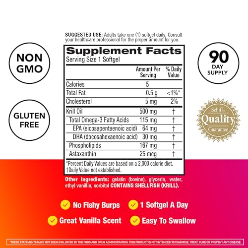 MegaRed Antarctic Krill Oil 500mg Heart Health Supplement