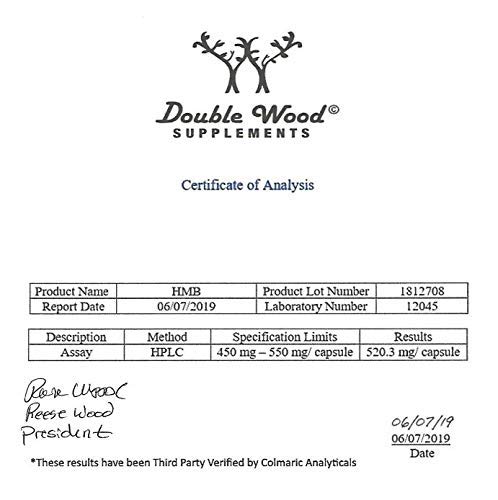 USA Made HMB Supplement, 1000mg per Serving, 120 Capsules