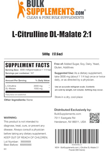 L-Citrulline Malate Powder - Gluten Free Supplement