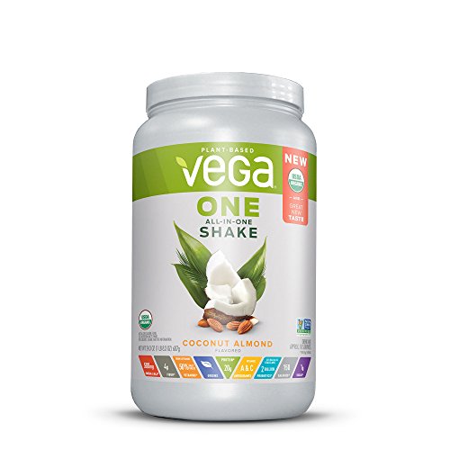 Vega Organic All-in-One Vegan Protein Powder, Coconut Almond - Superfood Ingredients, Vitamins for Immunity Support, Keto Friendly, Pea Protein for Women & Men, 1.5 lbs (Packaging May Vary)
