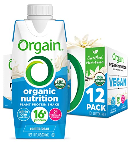 Orgain Organic Vegan Protein Shake - Vanilla Bean, 16g Protein, Meal Replacement