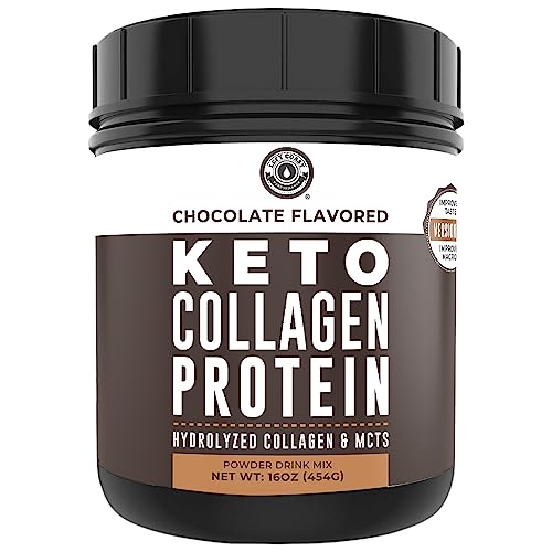 Left Coast Performance Keto Collagen Protein Powder Chocolate, 10g Grass-Fed Collagen, 5g MCT Powder, 1lb, 25 Servings, No Carb Protein Powder, Low Carb Meal Replacement Shakes, Ketogenic Shake Mix