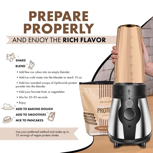 UpNourish Vanilla Cookie Vegan Protein Powder, Meal Replacement Shake, Gluten Free, Dairy Free, Packed with Essential Vitamins and Minerals, Keto-Friendly, Low-Carb Diet, 15 Servings