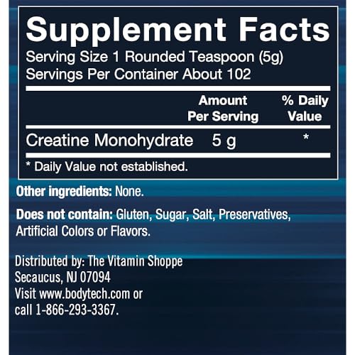 BODYTECH 100% Pure Creatine Monohydrate Powder (18 oz)