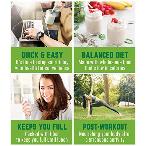 Superfood Vegan Meal Replacement Shake Vanilla - Lactose Free, Dairy Free Plant Based Protein Shake for Weight Management - Low Carb, No Added Sugar, Keto Meal Shake - 22g Protein, 15 Servings