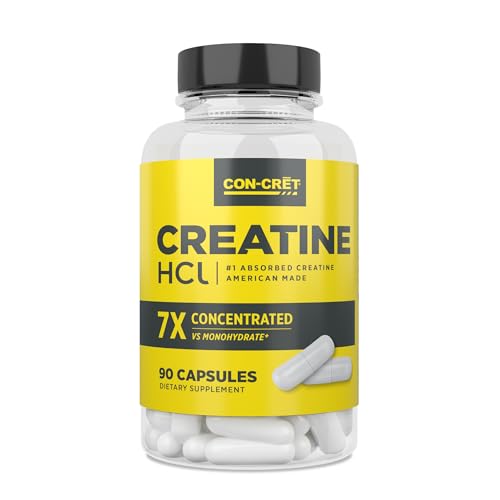 ProMera Sports CON-CRET Patented Creatine HCl Capsules, Stimulant-Free Workout Supplement for Energy, Strength, and Endurance, 90 Count