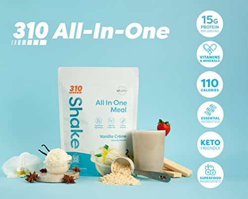 310 Nutrition – All-In-One Meal Replacement Shake - New Formula with Fiber Rich Vegan Superfood Blend - Natural Sweeteners - Low Carb Shake, Keto & Paleo Friendly - Gluten Free - 26 Essential Vitamins & Minerals - Variety Shake Box