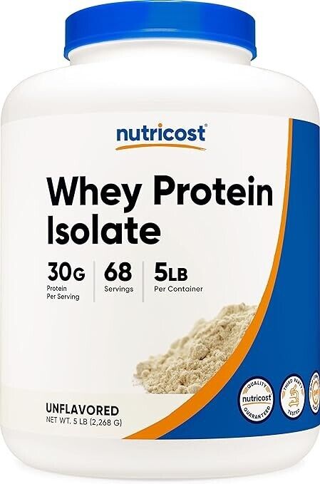 Nutricost Whey Protein Isolate 5LBs - Unflavored