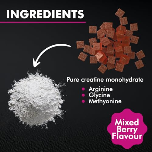 Keystone Peak Creatine Monohydrate Gummies for Men & Women, 100% Creatine Mixed Berry Gummies, 5g per Serving + Vegan, Sugar Free, Mixed Berry + Strength, Energy, Muscle & Booty Gain - 120 Count