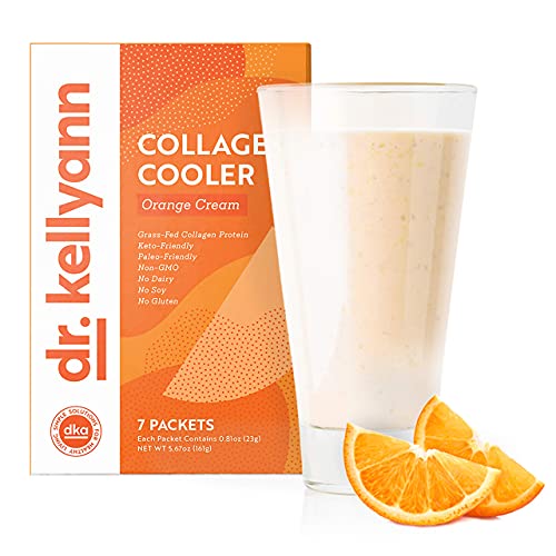 Dr. Kellyann Keto Shake Packets To Go (7 packets) - Orange Cream Smoothie, 100% Grass Fed Collagen Protein Powder – Keto & Paleo Friendly - Low Carb Meal Replacement Shake 15g Protein