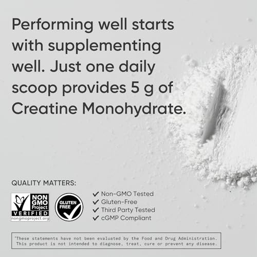 Sports Research Creatine Monohydrate - Gain Lean Muscle, Improve Performance and Strength and Support Workout Recovery - 5 g Micronized Creatine - 1.1LBS