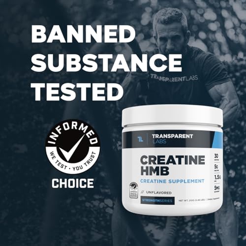 Transparent Labs Creatine HMB - Creatine Monohydrate Powder with HMB for Muscle Growth, Increased Strength, Enhanced Energy Output, and Improved Athletic Performance - 30 Servings, Strawberry Lemonade