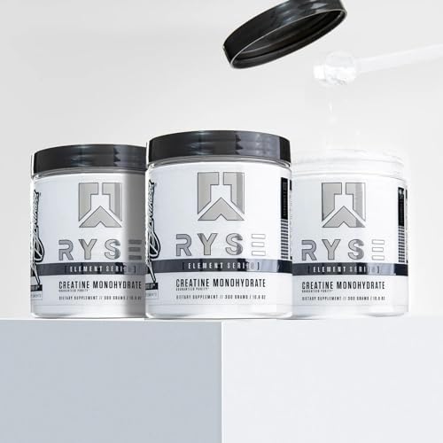 RYSE Up Supplements Element Series Creatine Monohydrate | Increase Lean Muscle Mass | Improve Strength & Power | Reduce Fatigue | Perform Better | 60 Servings