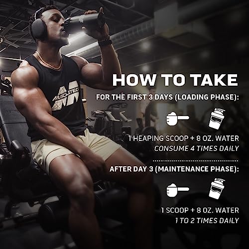 Creatine Monohydrate Powder MuscleTech Platinum Pure Micronized Muscle Recovery + Builder for Men & Women Workout Supplements Unflavored (80 Servings)