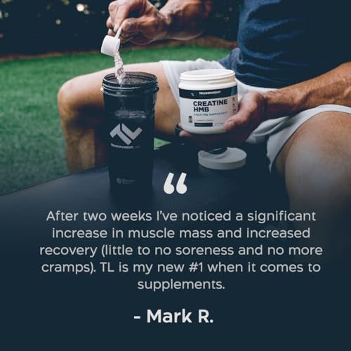 Transparent Labs Creatine HMB - Creatine Monohydrate Powder with HMB for Muscle Growth, Increased Strength, Enhanced Energy Output, and Improved Athletic Performance - 30 Servings, Strawberry Lemonade