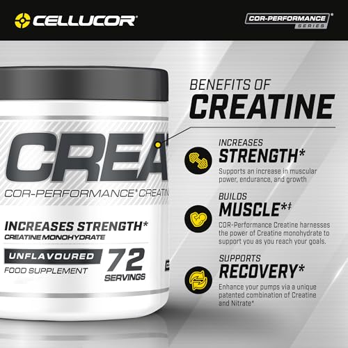 Cellucor Cor-Performance Creatine Monohydrate for Strength and Muscle Growth, 72 Servings