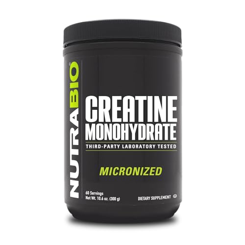 NutraBio Creatine Monohydrate Supplement, Unflavored, (300 g) - Supports Muscle Energy, Recovery, and Strength - HPLC Tested Pure Grade Creatine Supplement