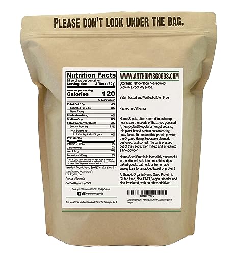 Organic Hemp Seed Protein, 1 lb, Non GMO