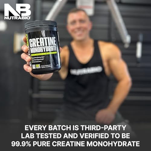 NutraBio Creatine Monohydrate Supplement, Unflavored, (300 g) - Supports Muscle Energy, Recovery, and Strength - HPLC Tested Pure Grade Creatine Supplement