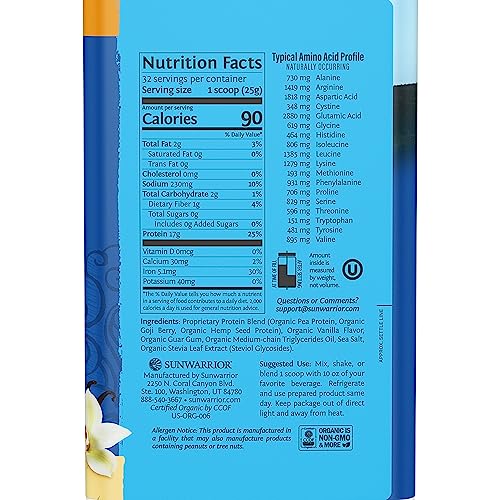 Organic Vegan Protein Powder with BCAAs, Hemp Seed