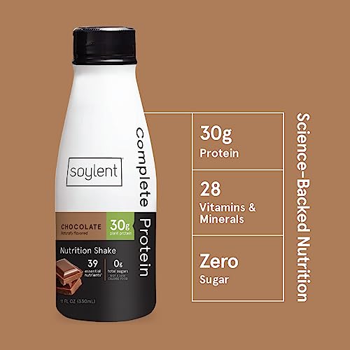 Soylent Chocolate High Protein Vegan Shake, 12 Pack