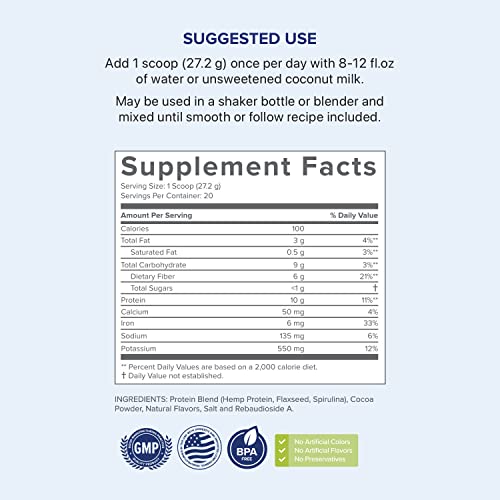 Gundry MD® Pro Plant Complete Shake™ High-Fiber Plant Protein Blend, 20 Servings (Chocolate)