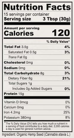 Organic Hemp Seed Protein, 1 lb, Non GMO