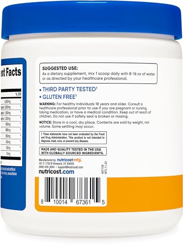 Nutricost EAA Powder 30 Servings (Peach Mango) - Essential Amino Acids - Non-GMO, Gluten Free, Vegetarian Friendly