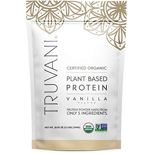 Truvani Organic Vegan Pea Protein Powder, Vanilla Flavor