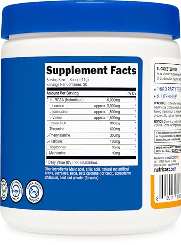 Nutricost EAA Powder 30 Servings (Peach Mango) - Essential Amino Acids - Non-GMO, Gluten Free, Vegetarian Friendly