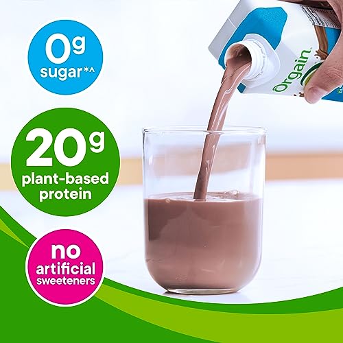 Orgain Vegan Protein Shake, Chocolate - 20g Plant Protein, Organic, Gluten/Dairy/Soy Free