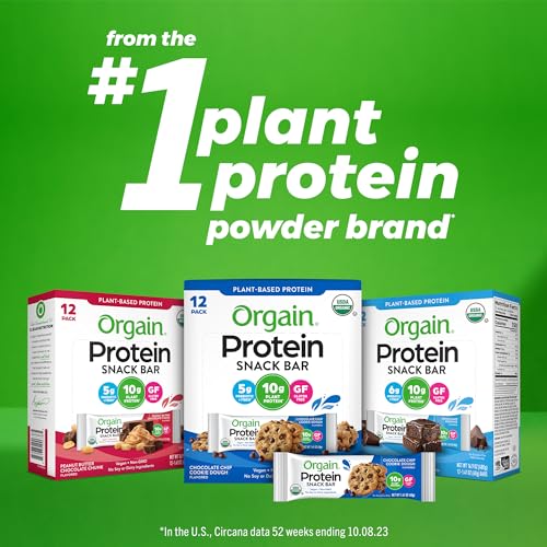 Orgain Organic Vegan Protein Bars, Peanut Butter Chocolate Chunk