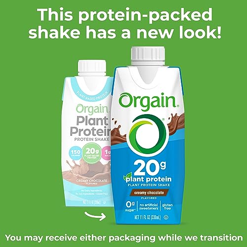 Orgain Vegan Protein Shake, Chocolate - 20g Plant Protein, Organic, Gluten/Dairy/Soy Free