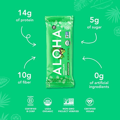 ALOHA Chocolate Mint Organic Protein Bars, 1.98 Oz