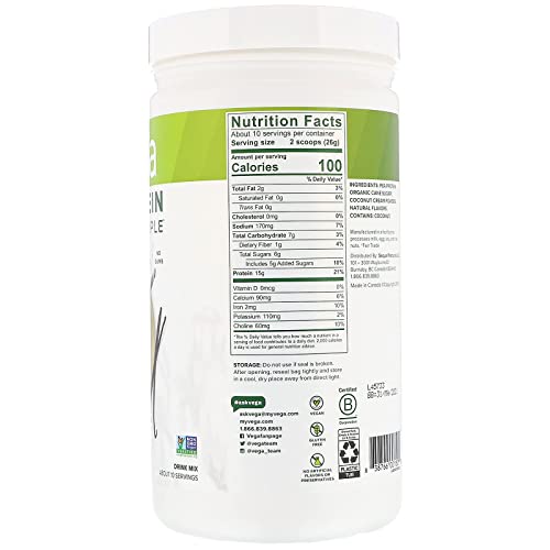 Vega Vanilla Protein Powder - Stevia Free, Vegan