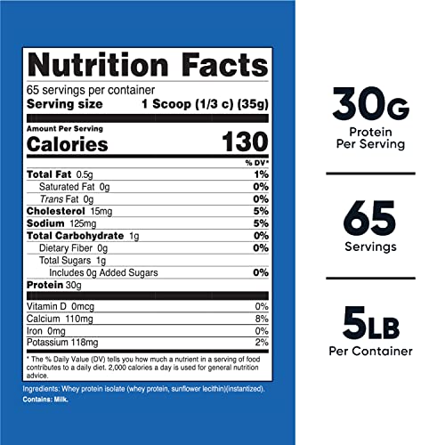 Nutricost Whey Protein Isolate 5LBs - Unflavored