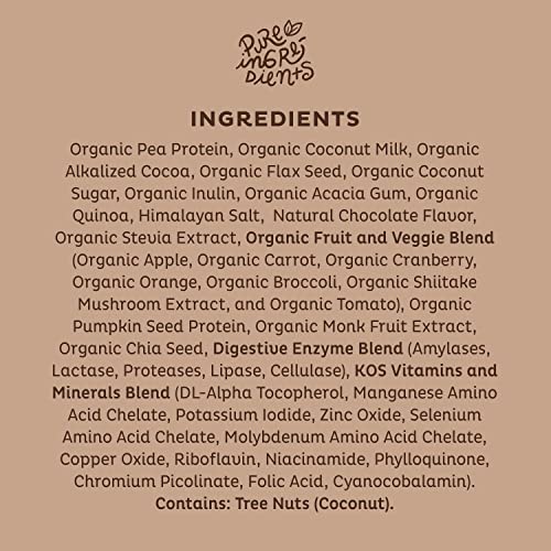 Organic Chocolate Vegan Protein Powder, Plant-Based Superfood Blend