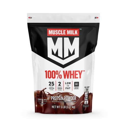 Muscle Milk Chocolate Whey Protein Powder, 5lbs, 66 Servings