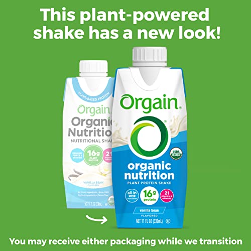 Orgain Organic Vegan Protein Shake - Vanilla Bean, 16g Protein, Meal Replacement