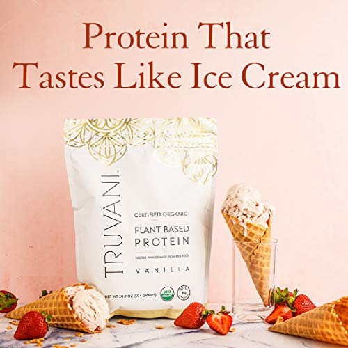 Truvani Organic Vegan Pea Protein Powder, Vanilla Flavor
