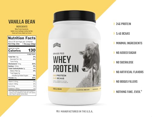 Vanilla Bean Grass Fed 100% Whey Protein 2LB